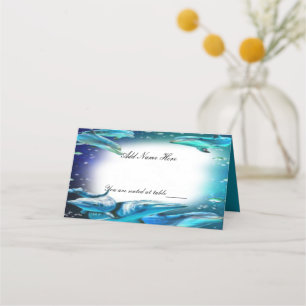 Cartão de Local de Mesa de Casamento de Golfinhos