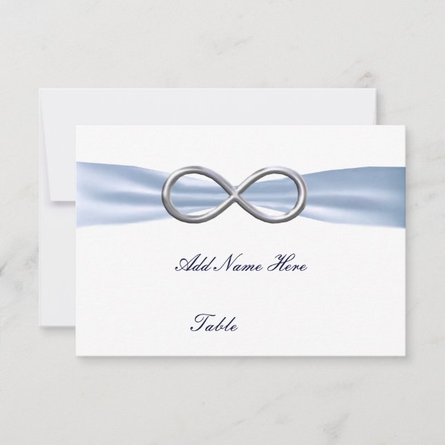 Cartão de Local de Mesa de Casamento Infinito Azul (Frente)