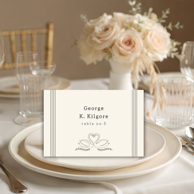 Cartão de Local de Mesa de Casamento Listras de Ci (Criador carregado)