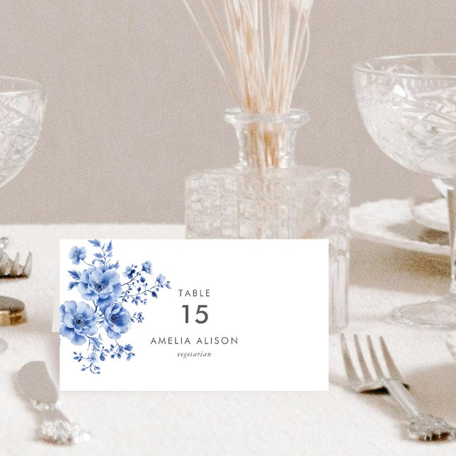 Cartão de Local de Mesa Dobrado com Chinoiserie Wa (Criador carregado)