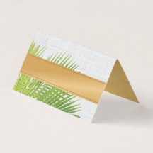 Cartão de Local para o Nome de Folha de Palma Trop