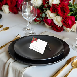 Cartão de Local Personalizado de Casamento de Rosa