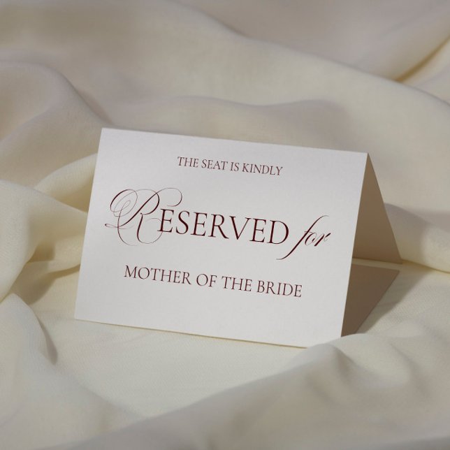Cartão de Local Reservado para Casamento Creme e B (Criador carregado)