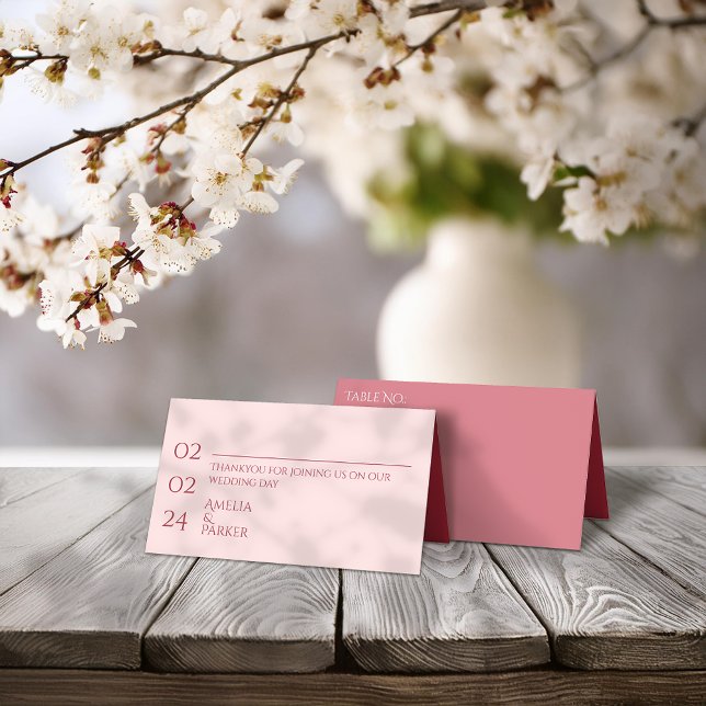 Cartão de Local Vermelho De Casamento De Crimson M (Criador carregado)