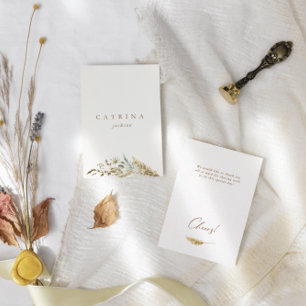 Cartão de Localidade de Buquê Seco Romântico Seco