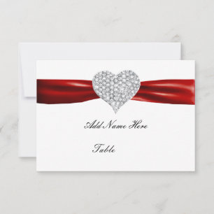 Cartão de Localização de Mesa de Casamento Coração