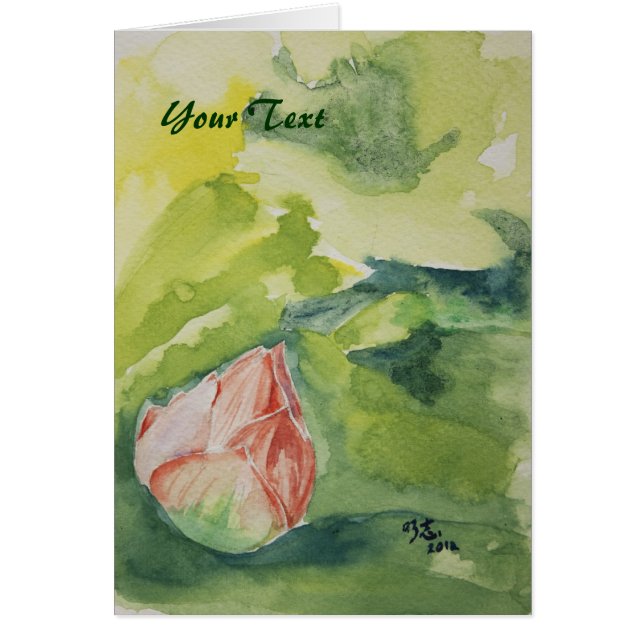 Cartão de Lotus da aguarela (Frente)