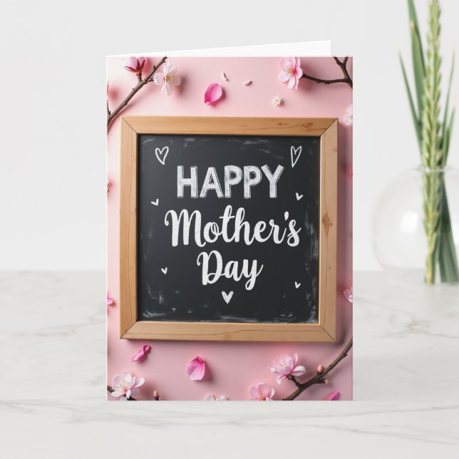 Cartão de Lousa Feliz Dia das Mães (Frente)