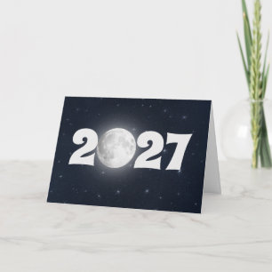Cartão de Lua Cheia do Ano Novo 2027
