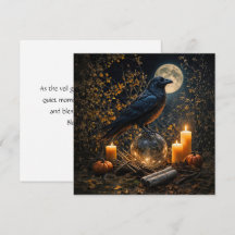 Cartão de Lua de Velas Pretas Lindas de Samhain do