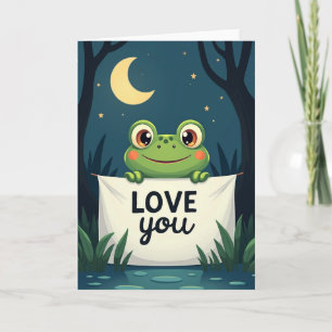 Cartão de Lua do Sapo Bonito Amor