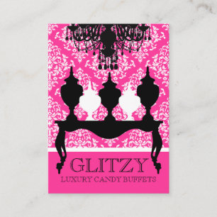 Cartão De Lugar 311 Glitzie Candie Black Mesa Rosa Rococo