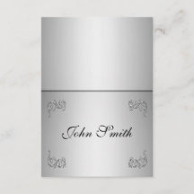 Cartão de lugar à mesa com nome - redemoinho prate