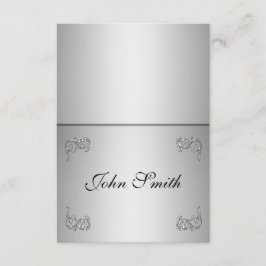 Cartão de lugar à mesa com nome - redemoinho prate