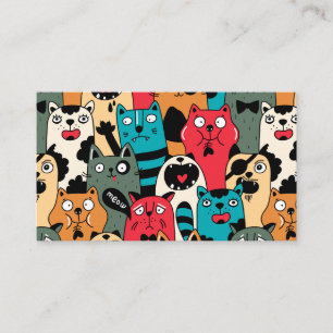 Cartão De Lugar A multidão de gatos