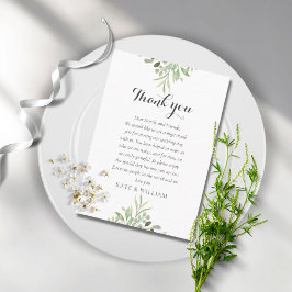 Cartão De Lugar Agradecimento de Casamento em Roteiro de Vegetação