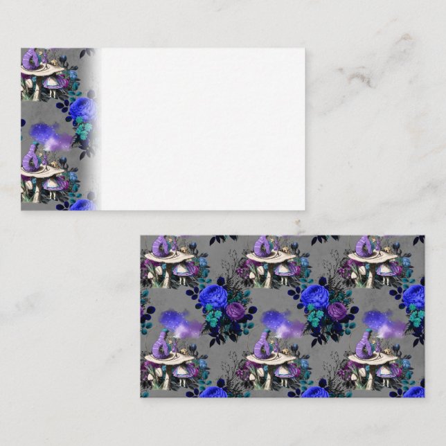 Cartão De Lugar Alice no País das Maravilhas Flores de Caldeira (Frente/Verso)