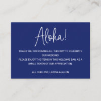 Aloha Hawaii Casamento Azul Boas-vindas Gift Bag B