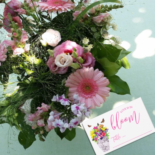 Cartão De Lugar Amor No Bloom Floral Wedding (Criador carregado)