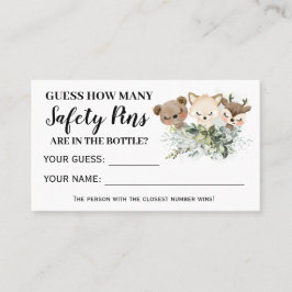 Cartão De Lugar Animais Florestais Quantos Pinos De Segurança Cart