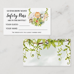 Cartão De Lugar Animais Selvagens Quantos Pinos De Segurança Cartã