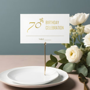 CARTÃO DE LUGAR ANIVERSÁRIO CINZENTO DOURADO ELEGANTE SIMPLES DA