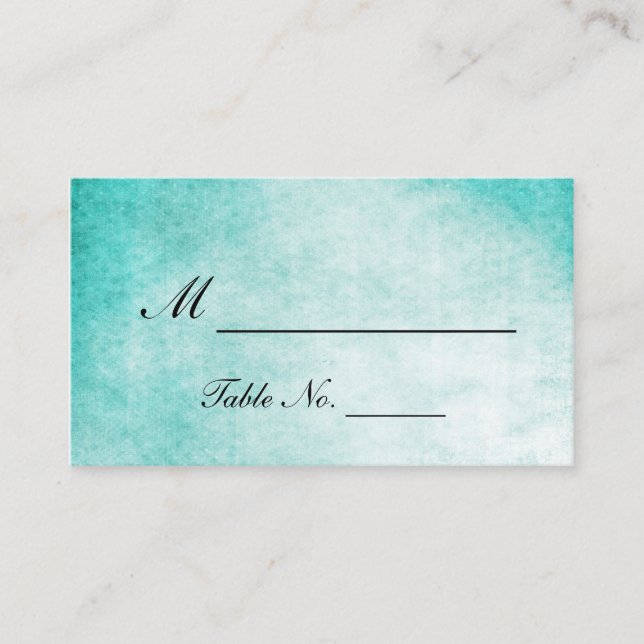 Cartão De Lugar Aqua Hummingbird Watercolor Place Cards (Frente)