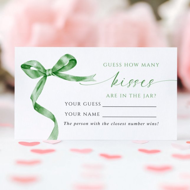 Cartão De Lugar Arco Verde Quantos Kisses Jogo do Chá (Criador carregado)