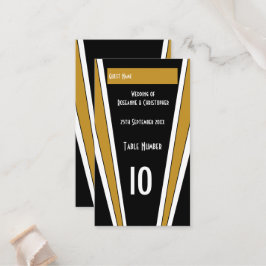 Cartão De Lugar Art Deco Design Black E Dourado Casamento