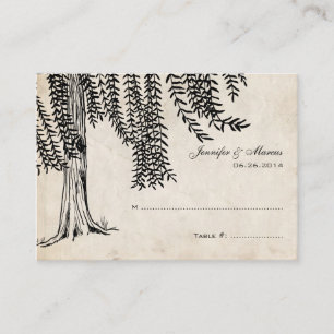 Cartão De Lugar Árvore Selvagem Vintage Black Weeping Willow