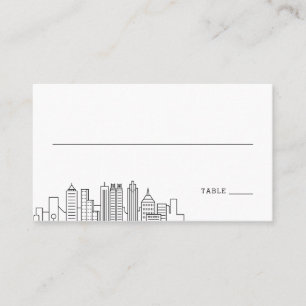 Cartão De Lugar Atlanta Wedding Coloque as placas frontais e tra
