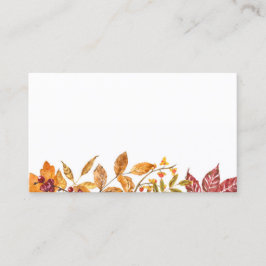 Cartão De Lugar Autumn Watercolor Deixa Casamento outono