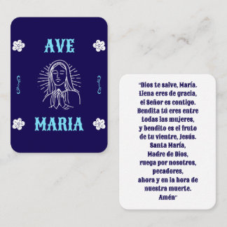 Cartão De Lugar Ave Maria Prayer Card - Espanhol - Mary Hail