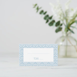 Cartão De Lugar Azul Sereno Damask