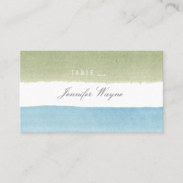 Cartão De Lugar Barras de casamentos de praia com listras de água