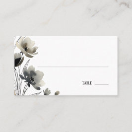 Cartão De Lugar Beige Neutral Floral Wedding