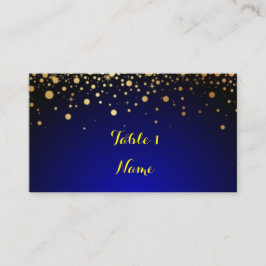 Cartão De Lugar Bilhete de assentos Royal Blue e Dourado Popular W
