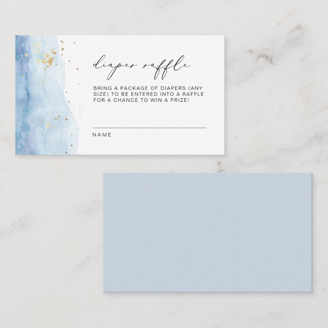 Cartão De Lugar Bilhete de Fralda de Cor Azul BLAKELY Dusty (Frente/Verso)
