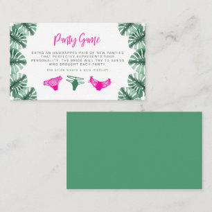 Cartão De Lugar Bilhete de Jogo Tropical Bachelorette Panty do OAK