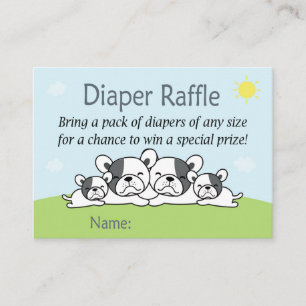 Cartão De Lugar Bilhetes de Fralda francês Raffle