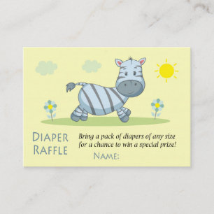 Cartão De Lugar Bilhetes de Fralda Zebra Raffle