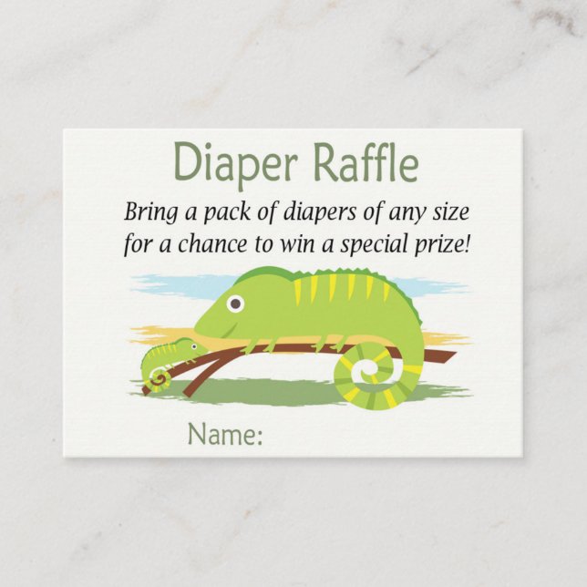 Cartão De Lugar Bilhetes de Raffle Fralda Chameleon (Frente)