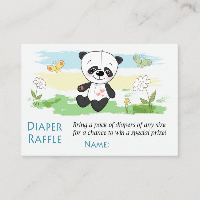 Cartão De Lugar Bilhetes de Raffle para Fralda de Panda (Frente)