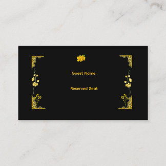 Cartão De Lugar Black and Gold Wedding Place Card