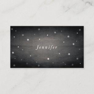 Cartão De Lugar Black Vintage Faded Stars Halloween