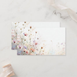 Cartão De Lugar Boho Aquarela Floral Flor de Campo Personalize