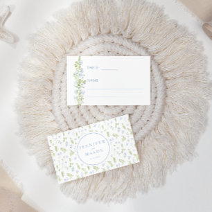 Cartão De Lugar Boho Blue Flat Rush Casamento Flat Place Card