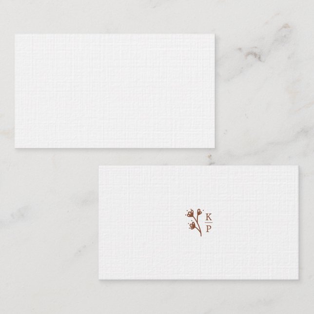 Cartão De Lugar Boho Earthy Botânica Elegante Ivory (Frente/Verso)