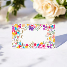 Cartão De Lugar Boho pintou Casamento Floral com Aquarela Moderna