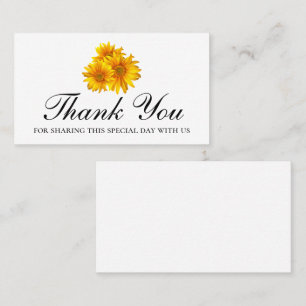 Cartão De Lugar Boho Sunflower Summer Obrigado Casamento Floral